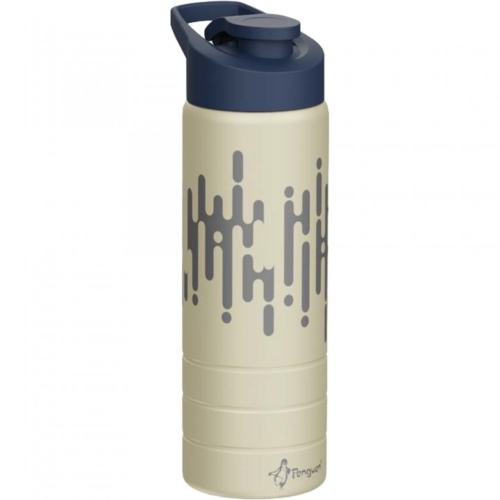 Logo Baskılı Beyaz Desenli Çelik Termos 750 ml